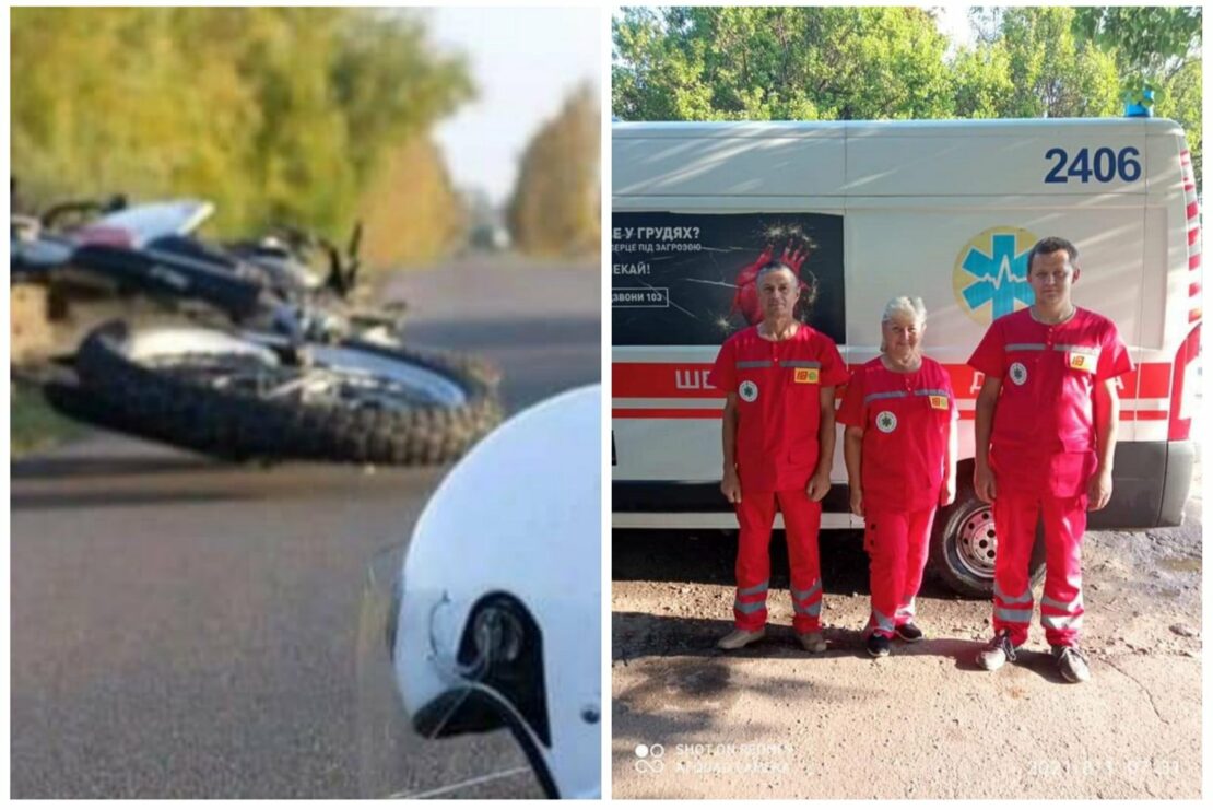 Новости Харькова: Медики скорой помощи спасли мотоциклиста