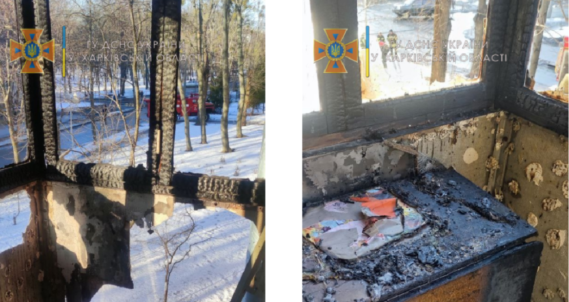 Пожар в 5-этажке на улице Библика в Харькове - есть пострадавшая