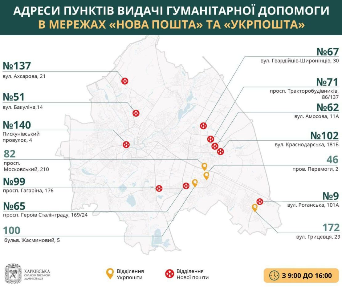 Где получить гуманитарную помощь в Харькове 25 мая — адреса