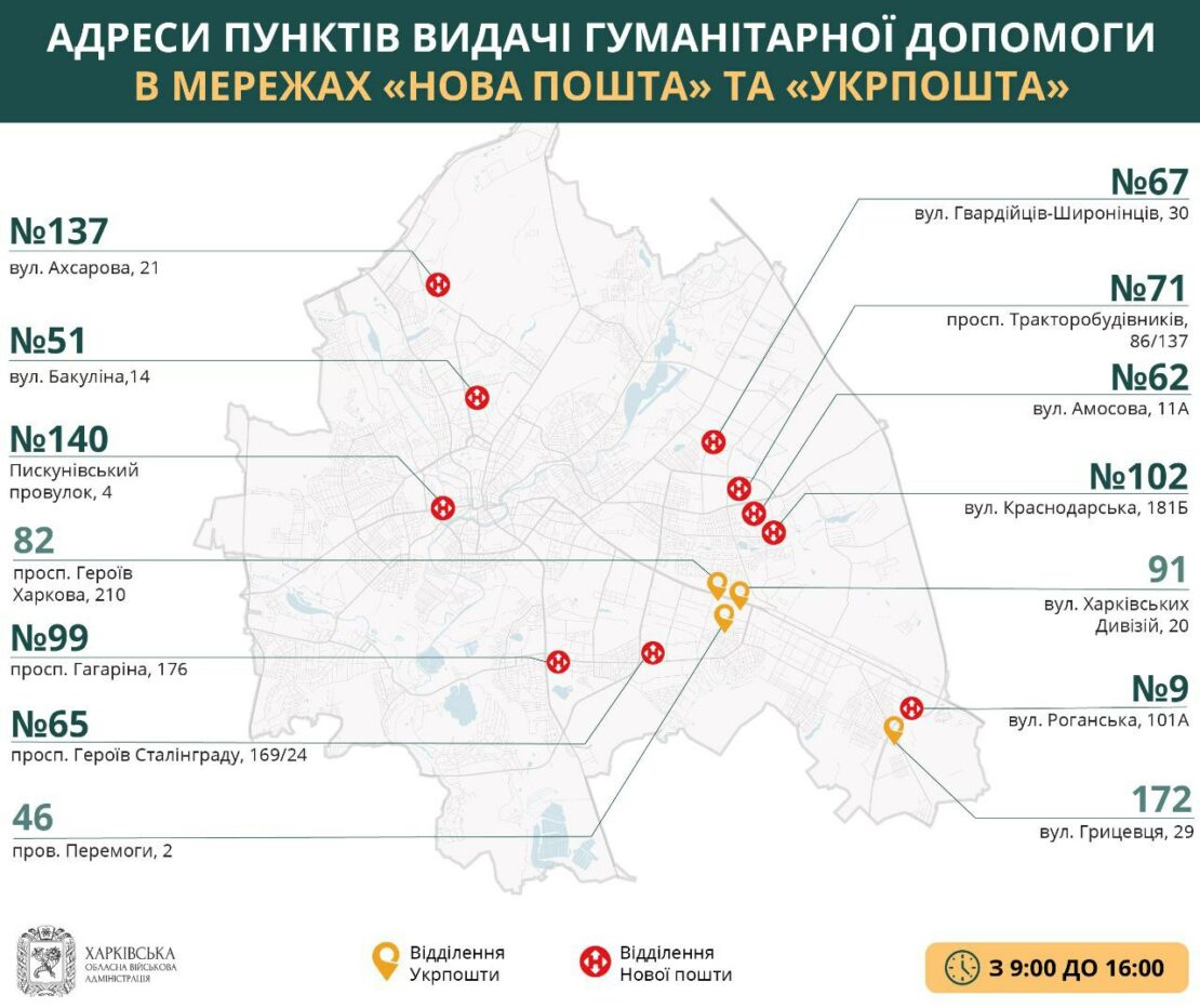 Где получить гуманитарную помощь в Харькове 15 июня - адреса