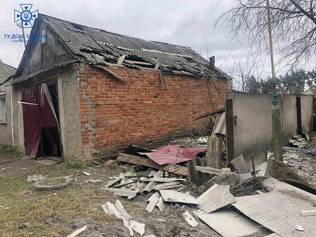 Внаслідок обстрілів Харківщини зруйновано будинки в двох селах 