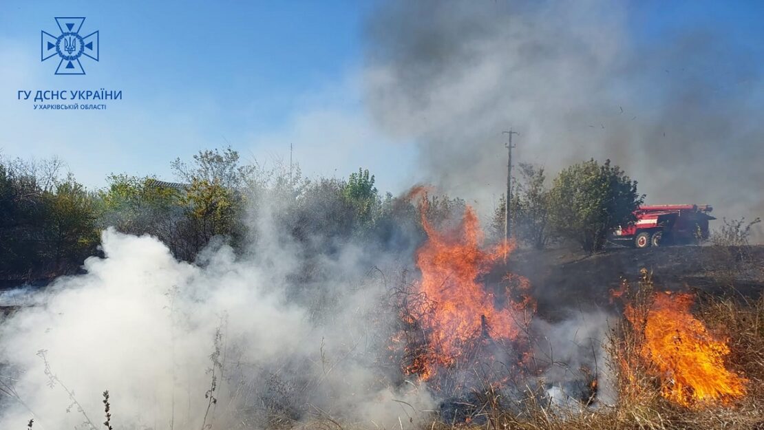 На Харківщині три пожежі в екосистемах через обстріли